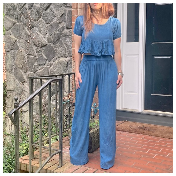 15 Boho Fabulous 2 Piece Wide Leg Pants And Top set - Picture 1 of 7